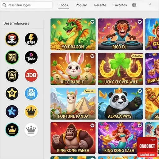 cacobet - app exclusivo - Interface do App